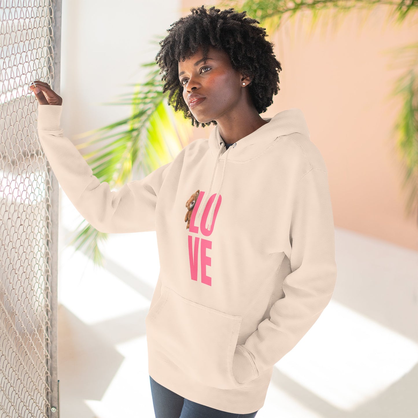 Bear Love Three-Panel Fleece Hoodie