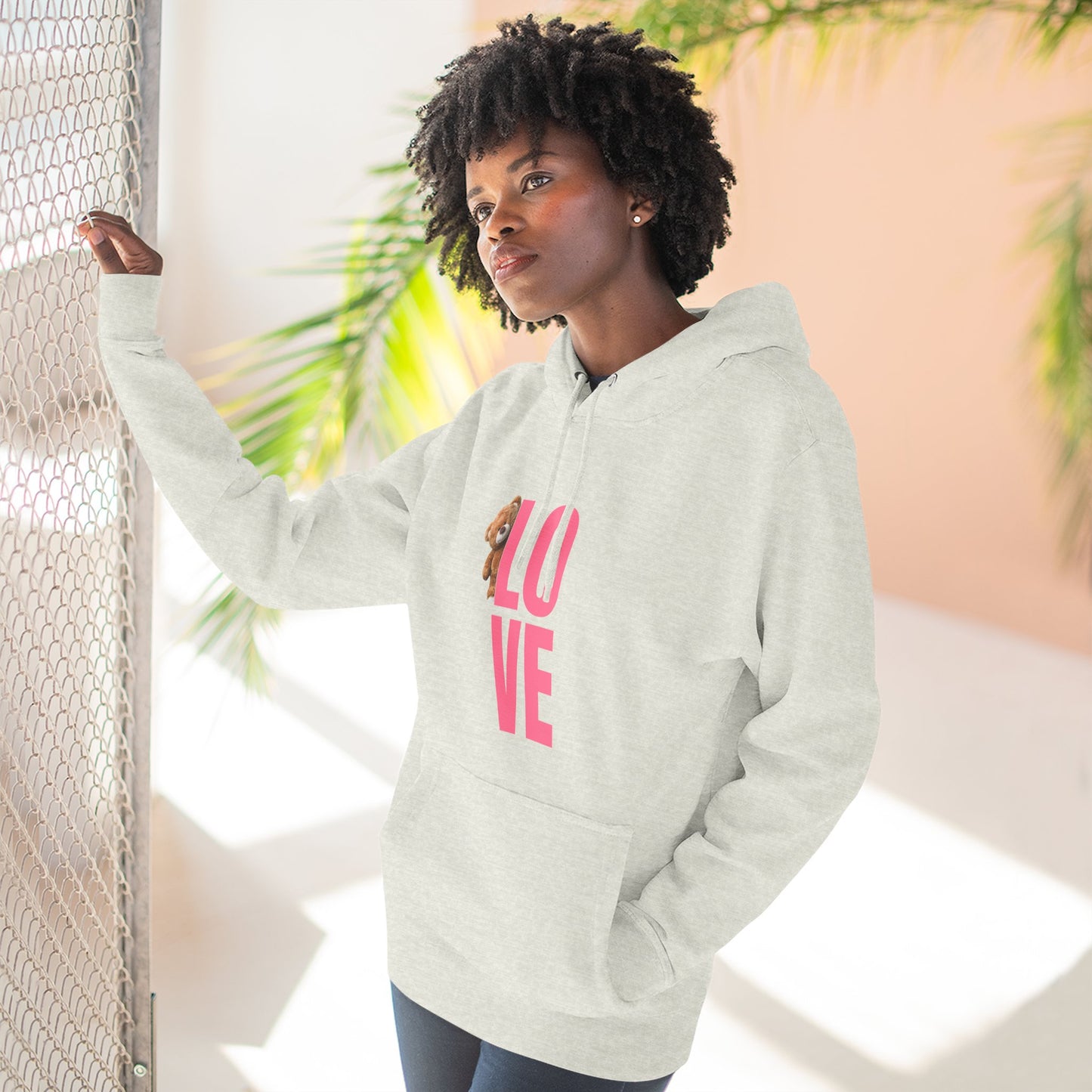 Bear Love Three-Panel Fleece Hoodie