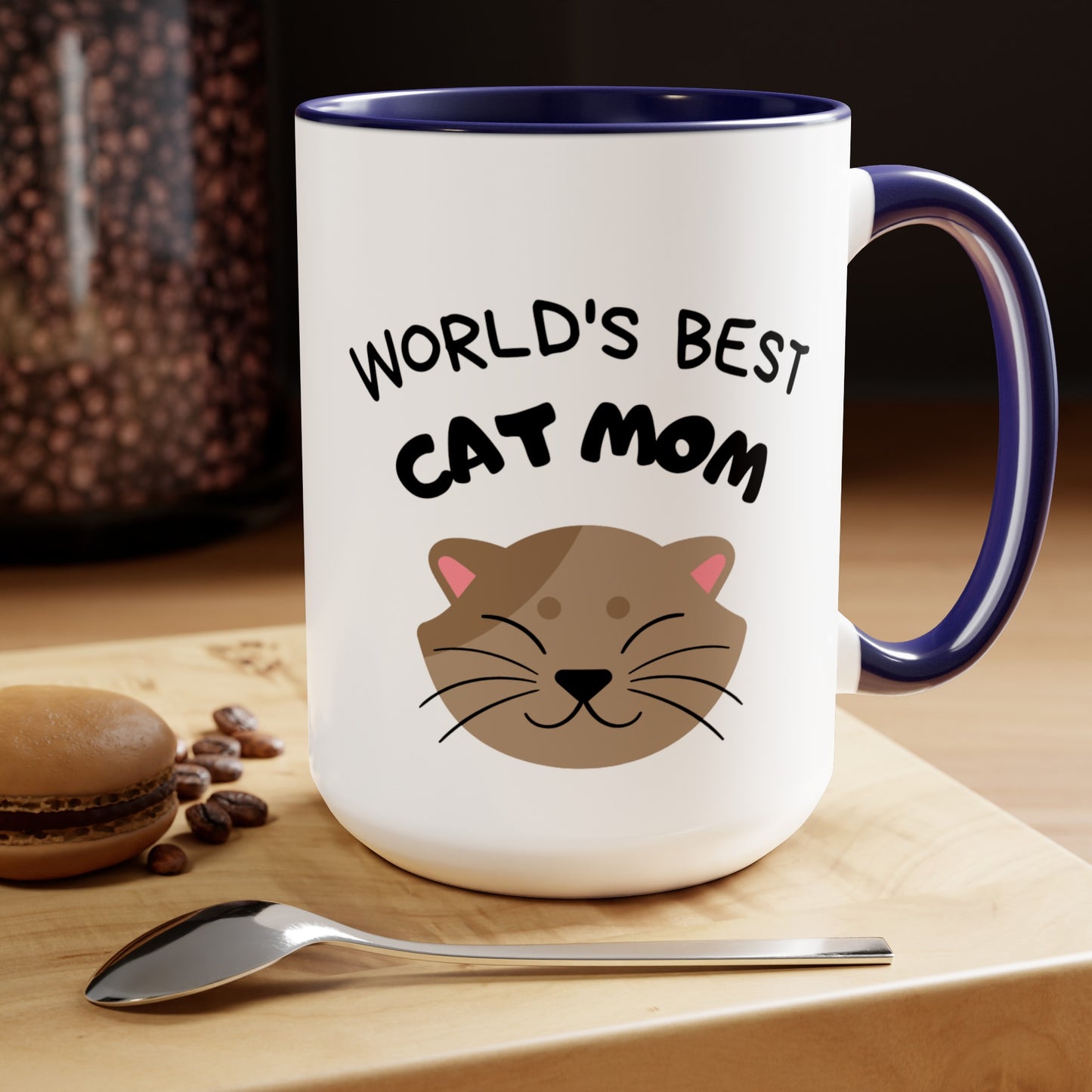 World's Best Cat Mom Two-Tone Coffee Mug, 15oz - Haute Sail