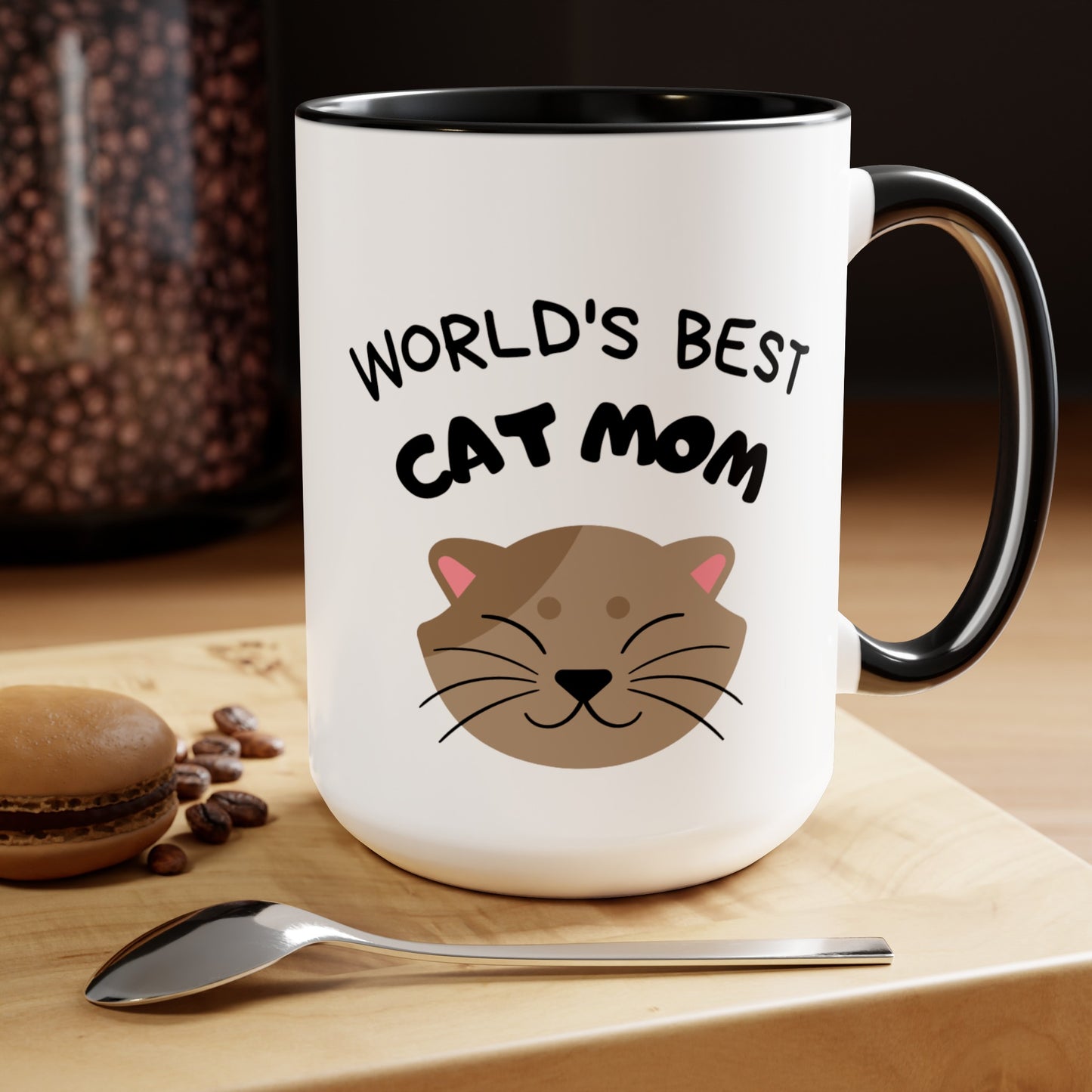World's Best Cat Mom Two-Tone Coffee Mug, 15oz - Haute Sail