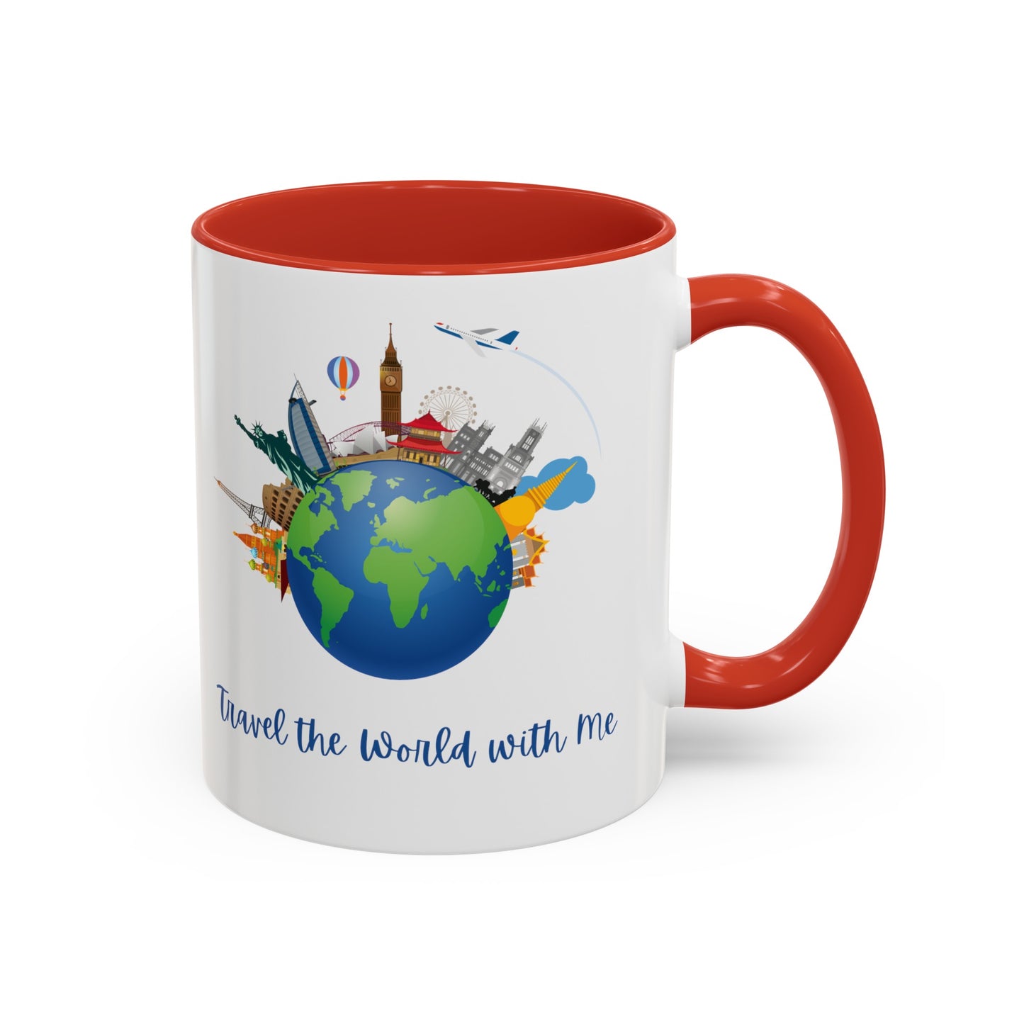 Travel the World with Me Accent Coffee Mug, 11oz - Haute Sail