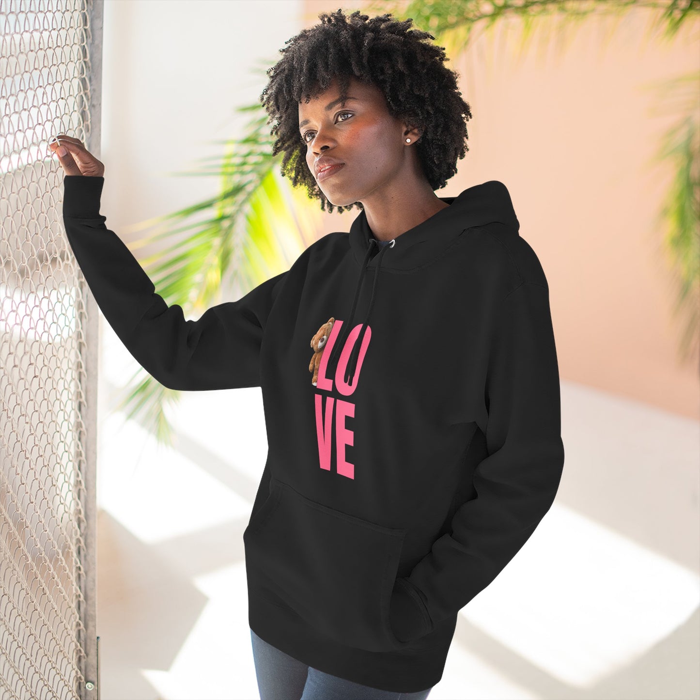 Bear Love Three-Panel Fleece Hoodie