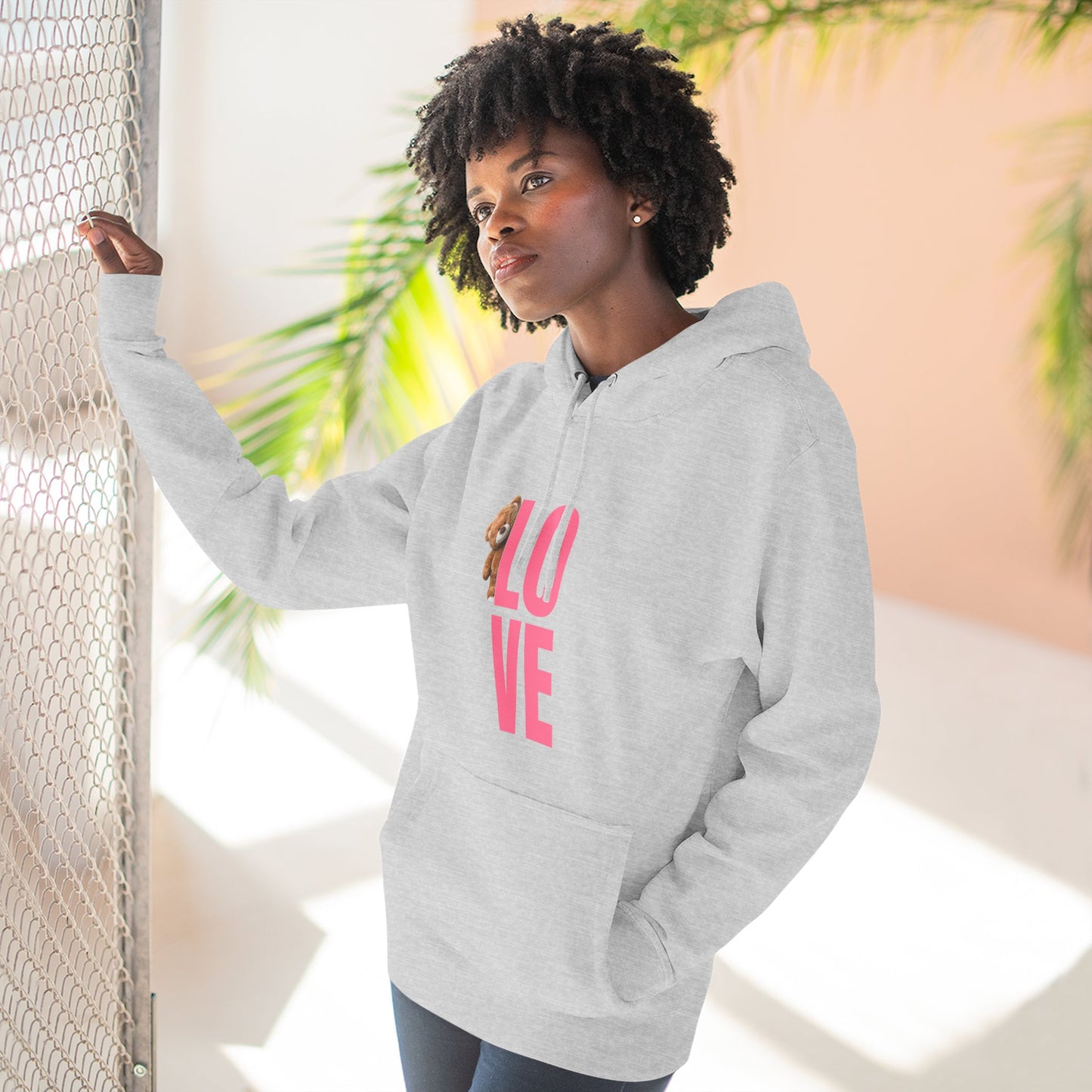 Bear Love Three-Panel Fleece Hoodie