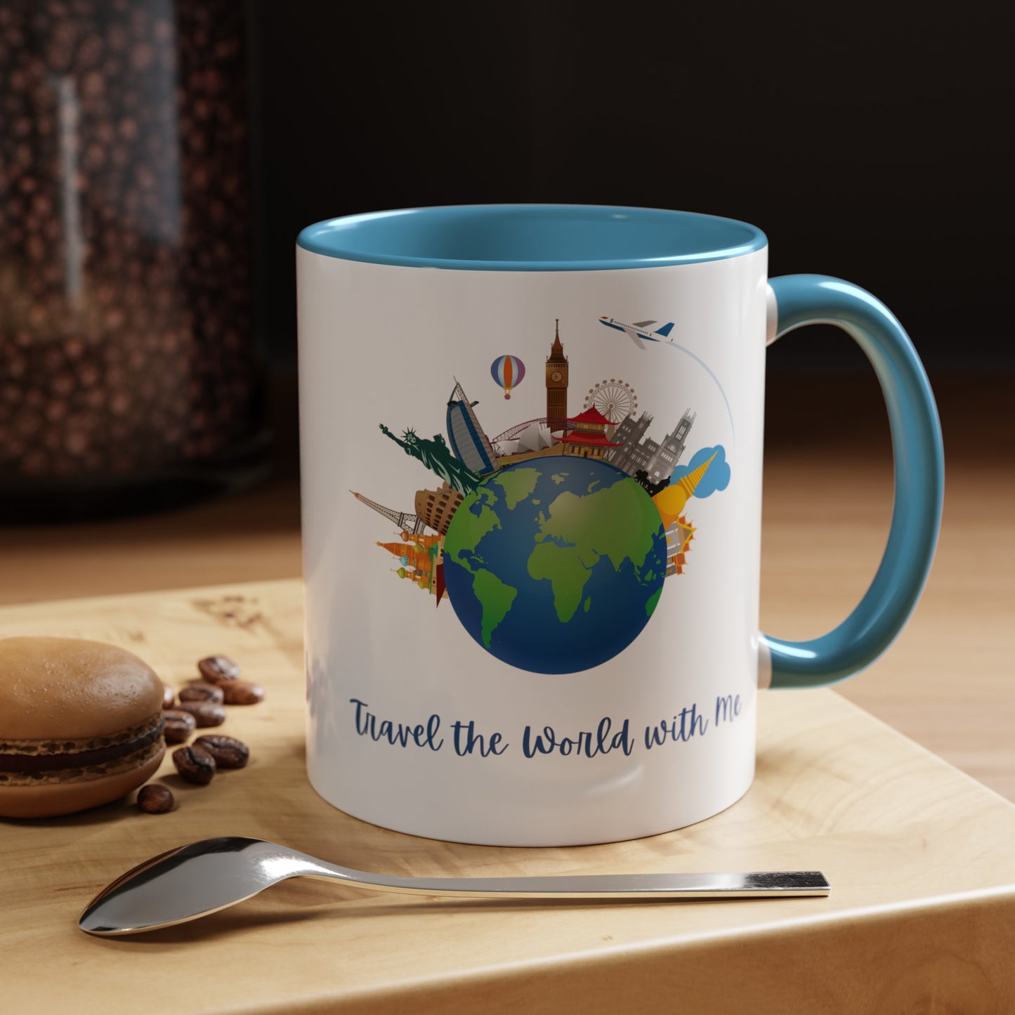 Travel the World with Me Accent Coffee Mug, 11oz - Haute Sail