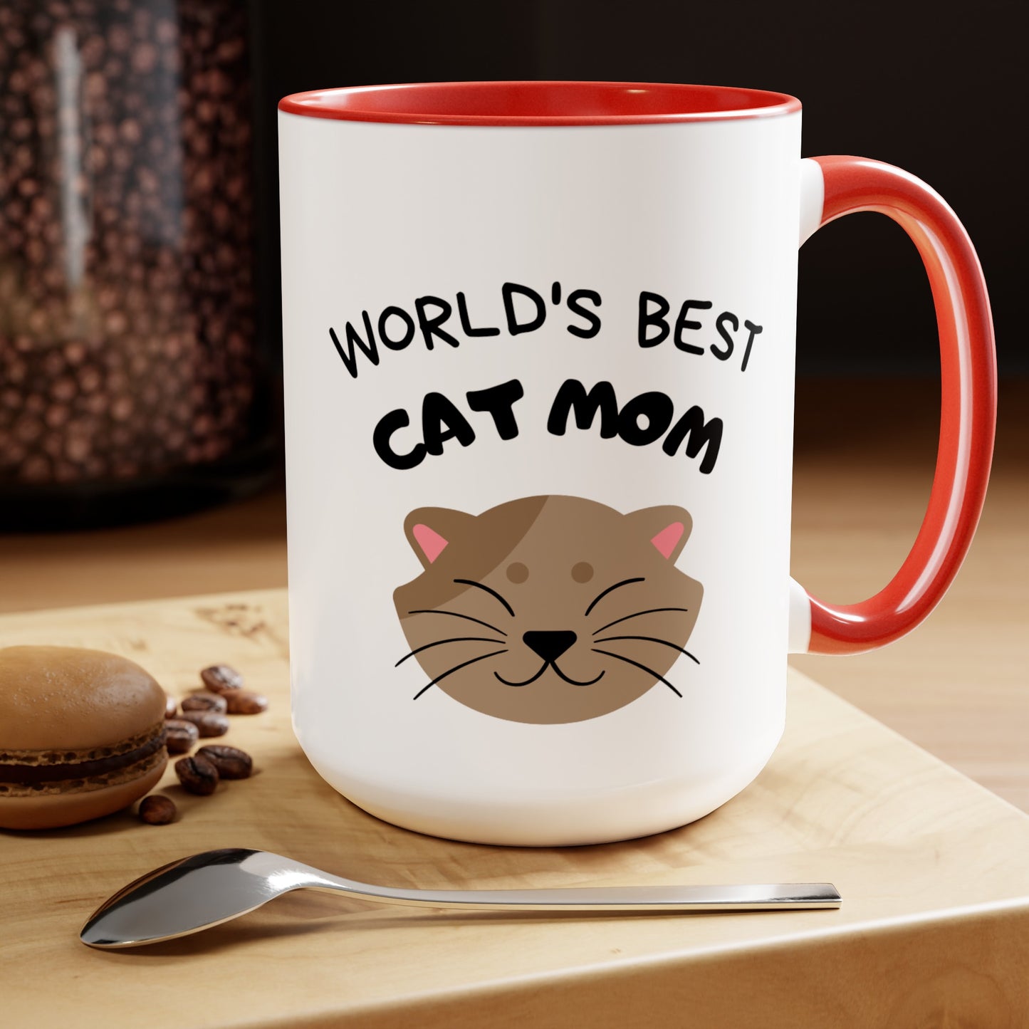 World's Best Cat Mom Two-Tone Coffee Mug, 15oz - Haute Sail