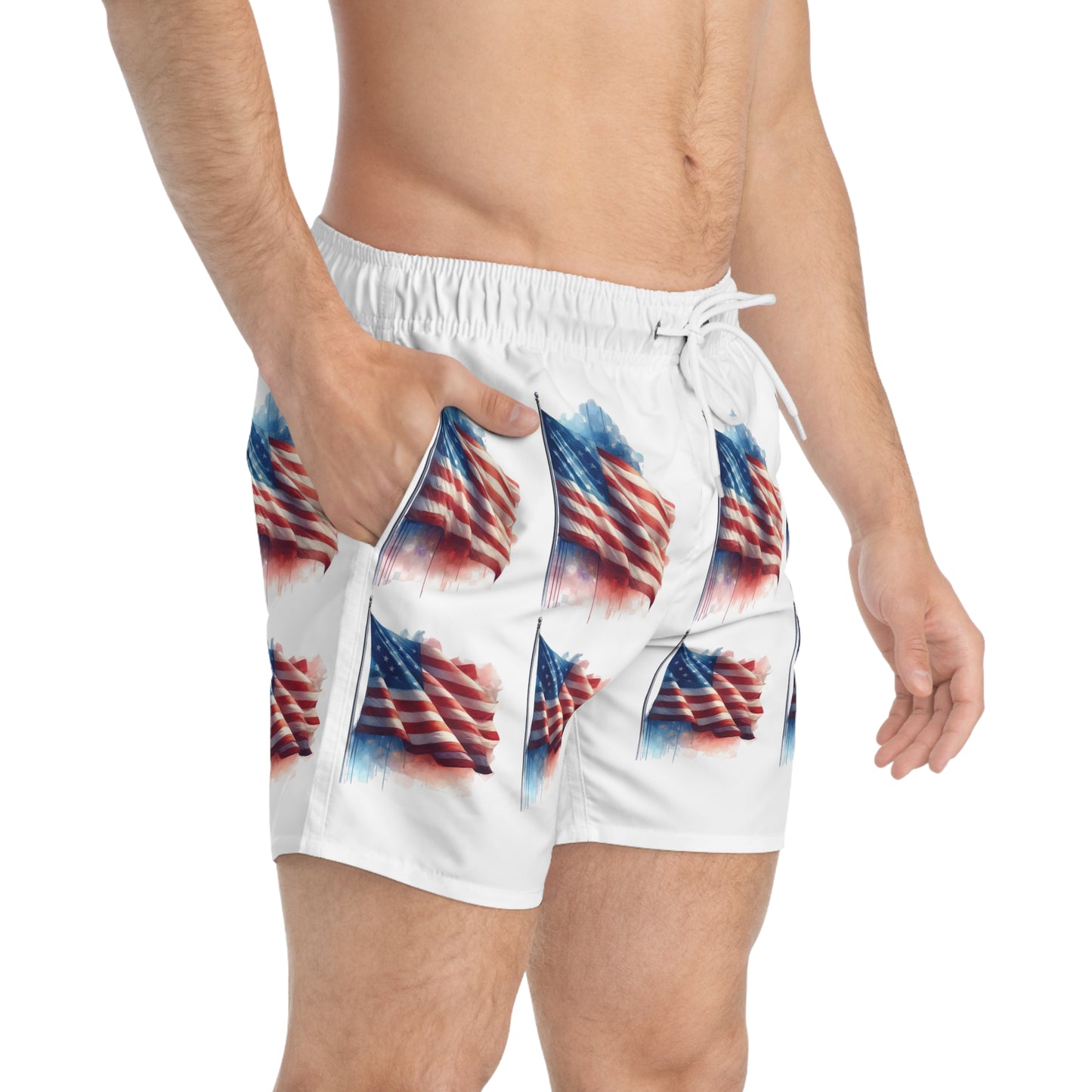 Haute Sail American Flag Swim Trunks (AOP) - Haute Sail