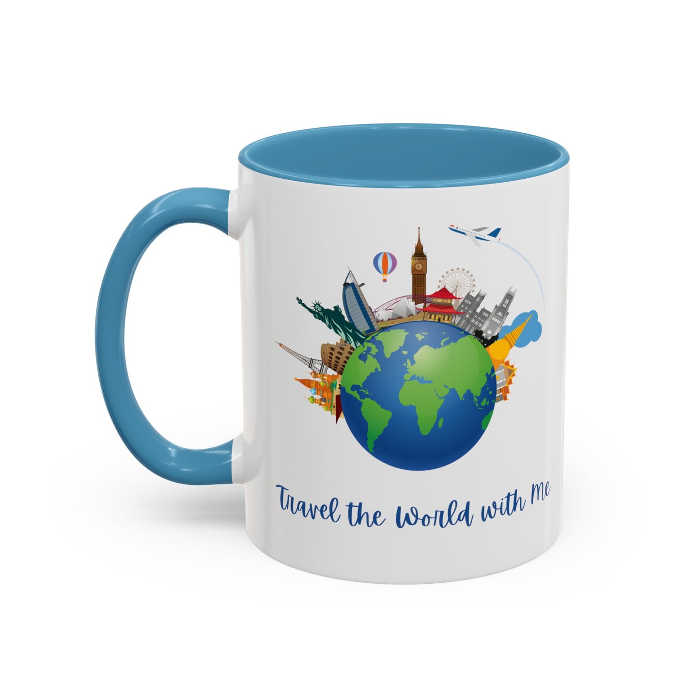 Travel the World with Me Accent Coffee Mug, 11oz - Haute Sail