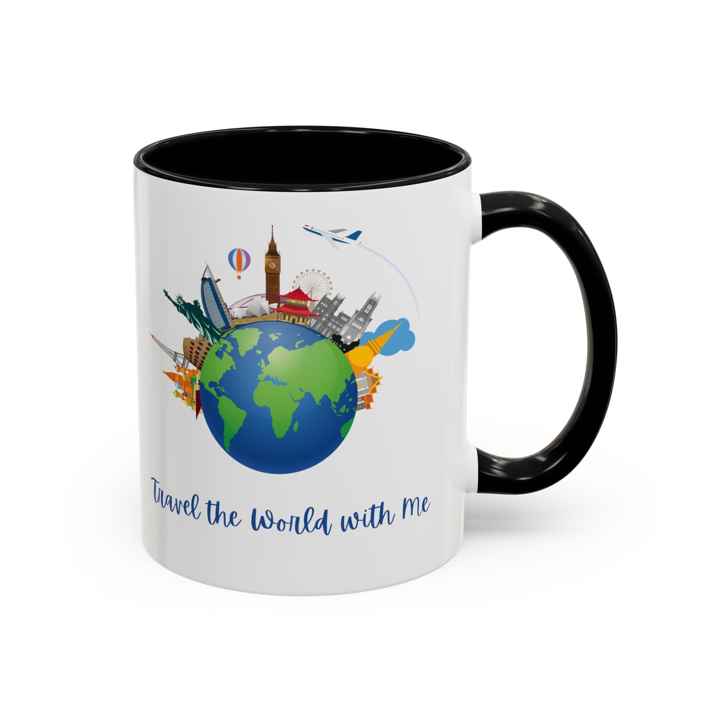 Travel the World with Me Accent Coffee Mug, 11oz - Haute Sail