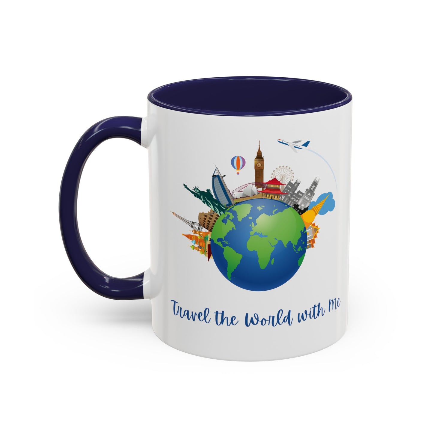 Travel the World with Me Accent Coffee Mug, 11oz - Haute Sail