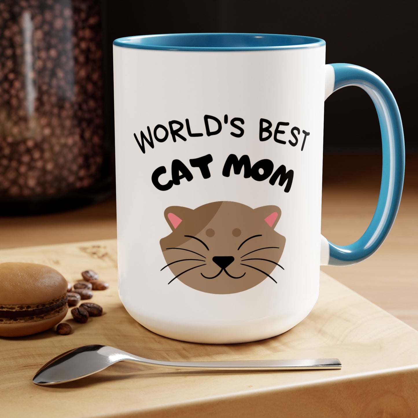 World's Best Cat Mom Two-Tone Coffee Mug, 15oz - Haute Sail