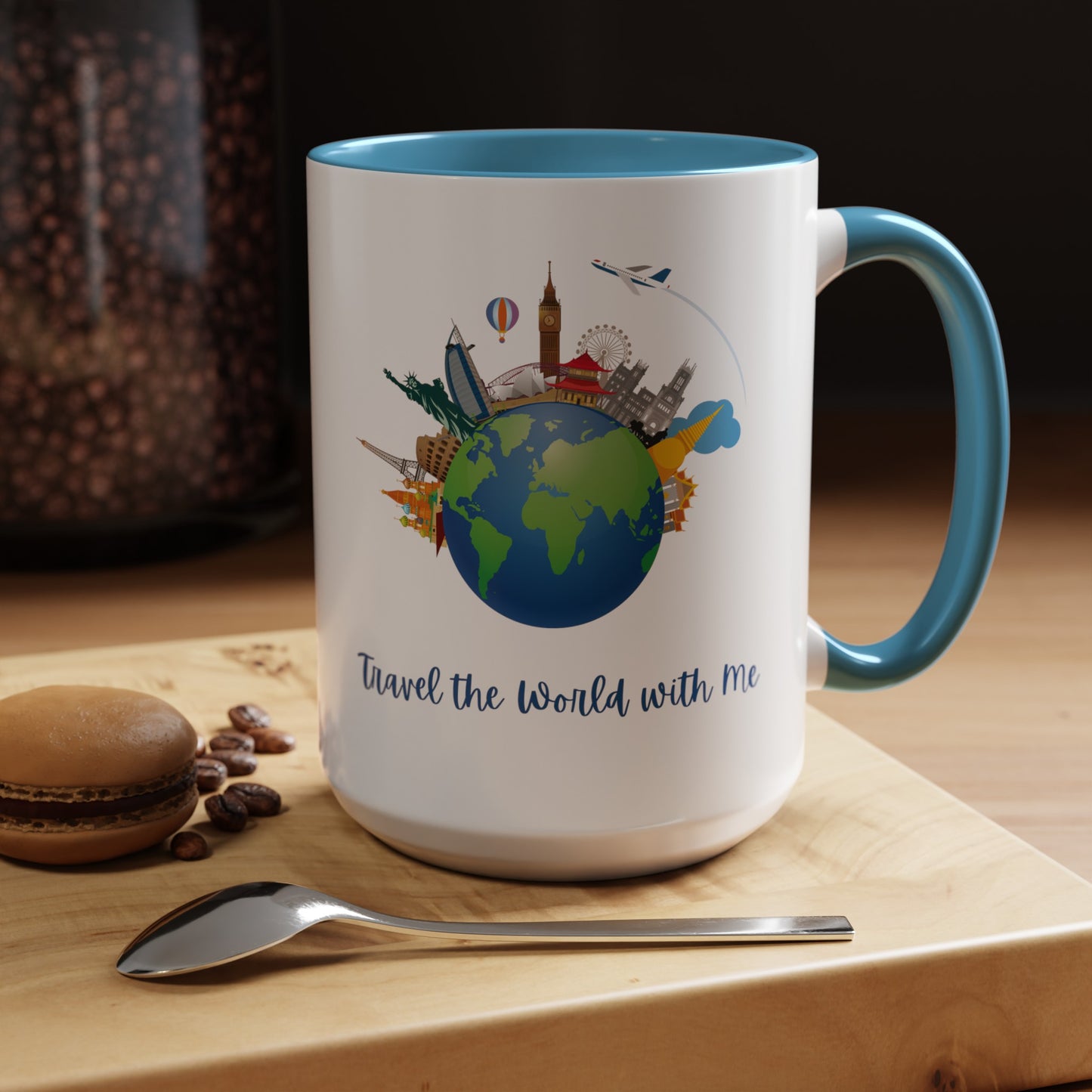 Travel the World with Me Accent Coffee Mug, 11oz - Haute Sail