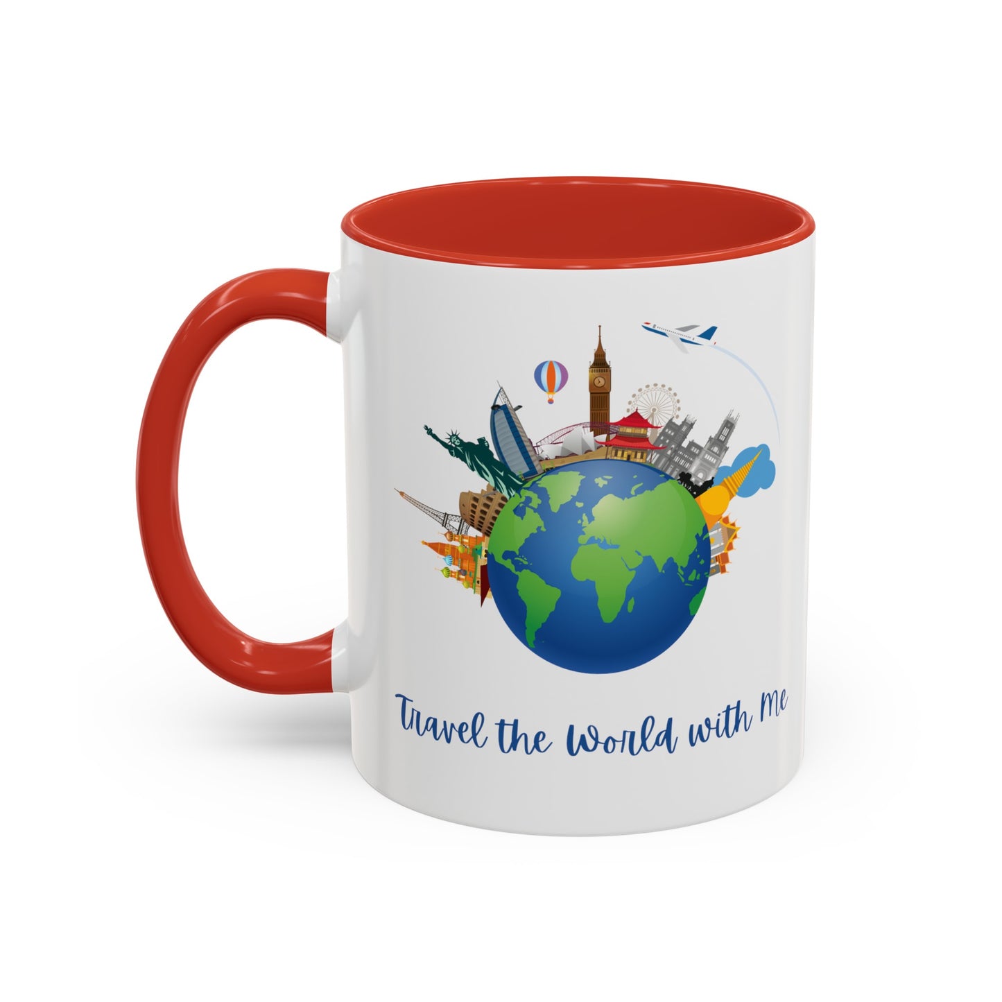 Travel the World with Me Accent Coffee Mug, 11oz - Haute Sail