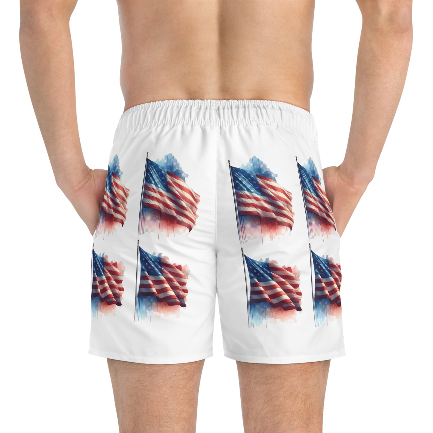 Haute Sail American Flag Swim Trunks (AOP) - Haute Sail