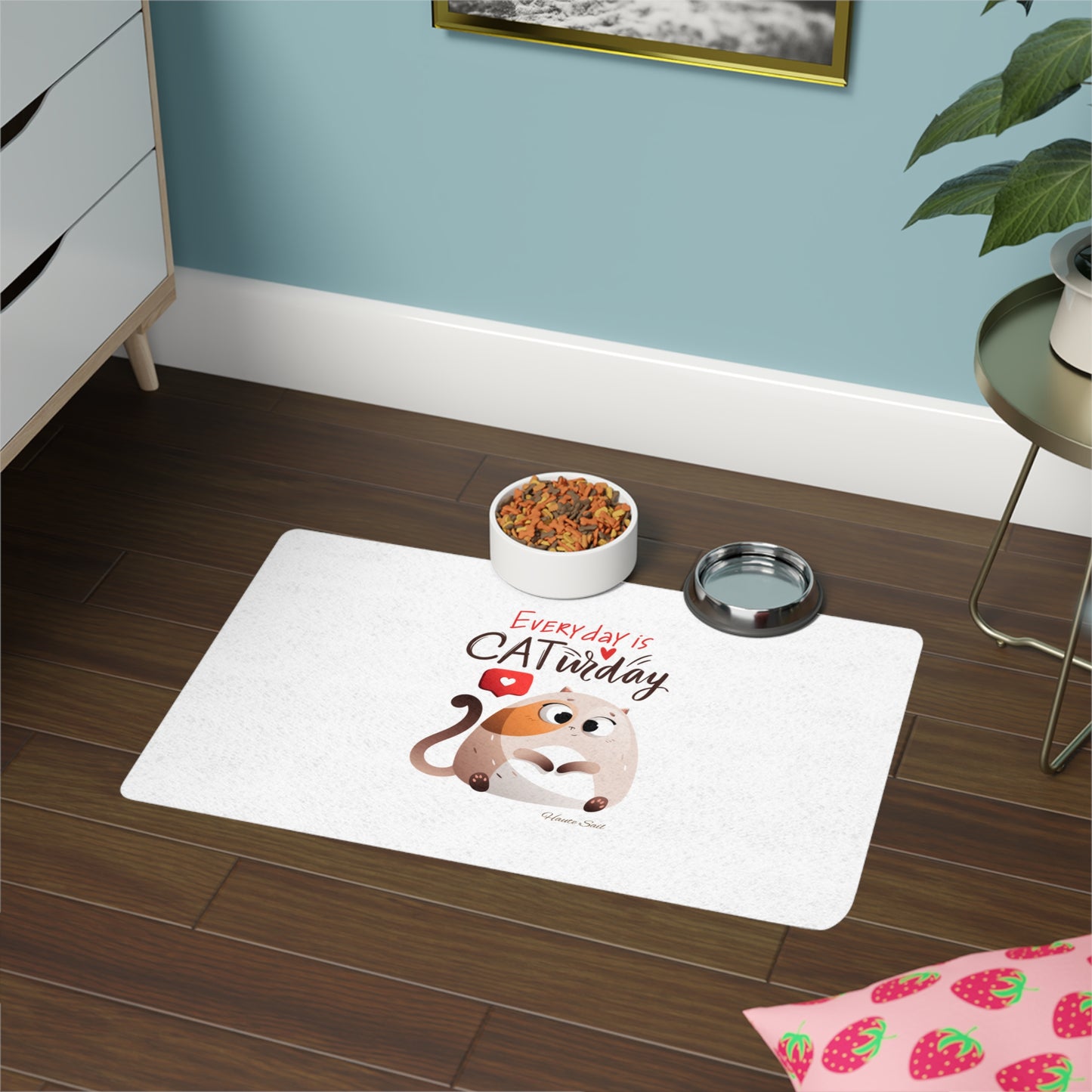 Every day is a Caturday Feeding Mat - Haute Sail