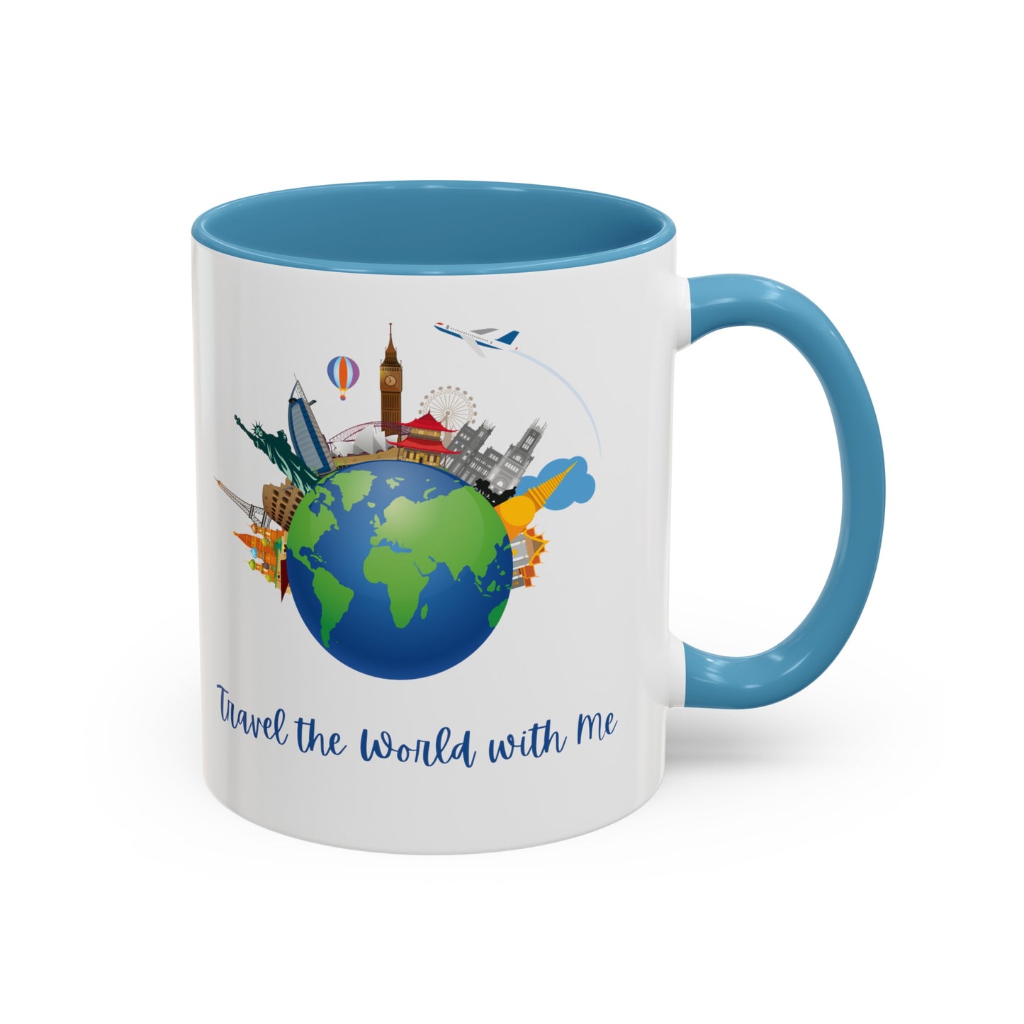 Travel the World with Me Accent Coffee Mug, 11oz - Haute Sail