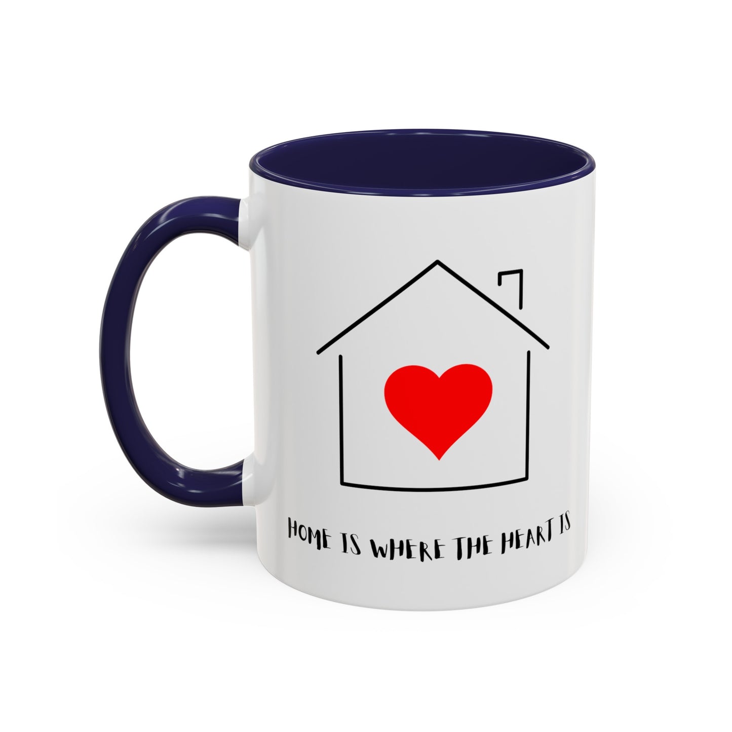 Home is Where the Heart is with 2 kids Accent Coffee Mug, 11oz - Haute Sail