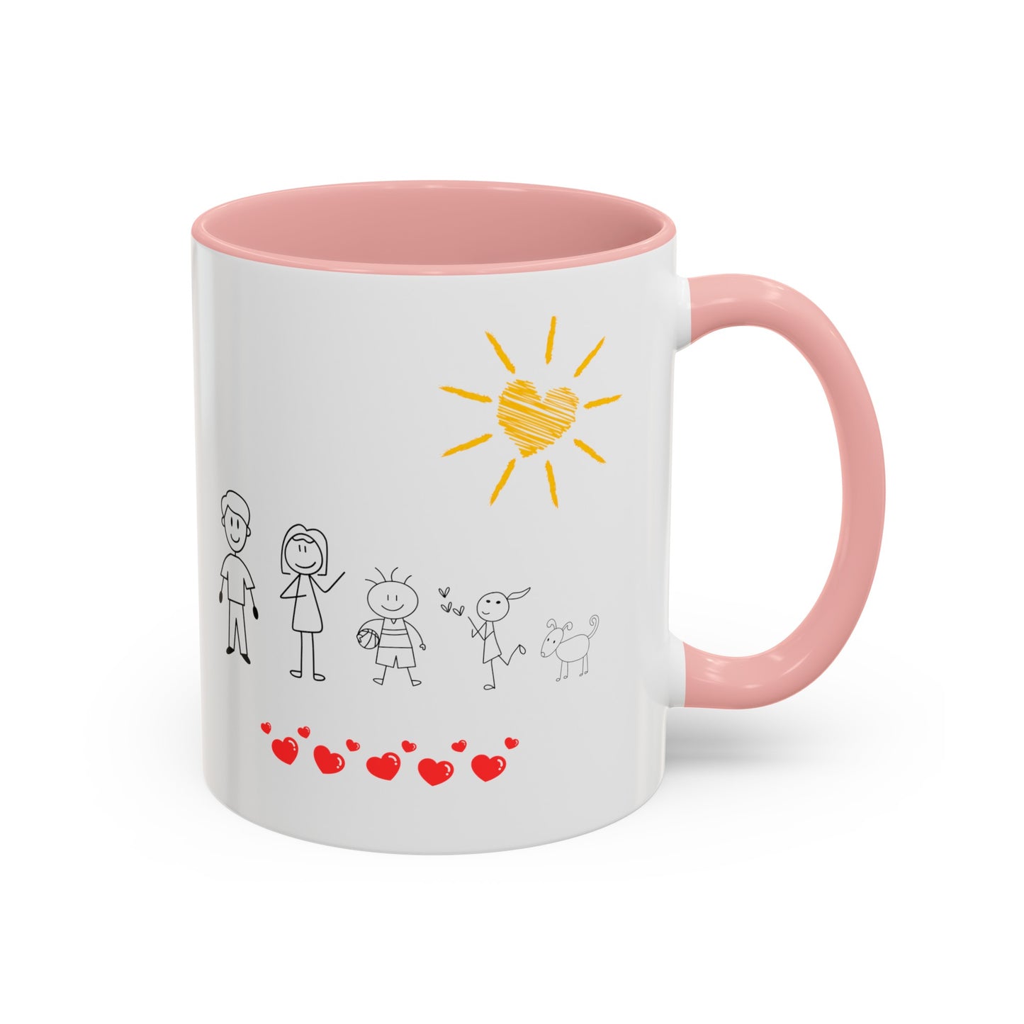 Home is Where the Heart is with 2 kids Accent Coffee Mug, 11oz - Haute Sail