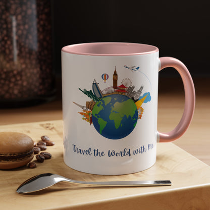 Travel the World with Me Accent Coffee Mug, 11oz - Haute Sail