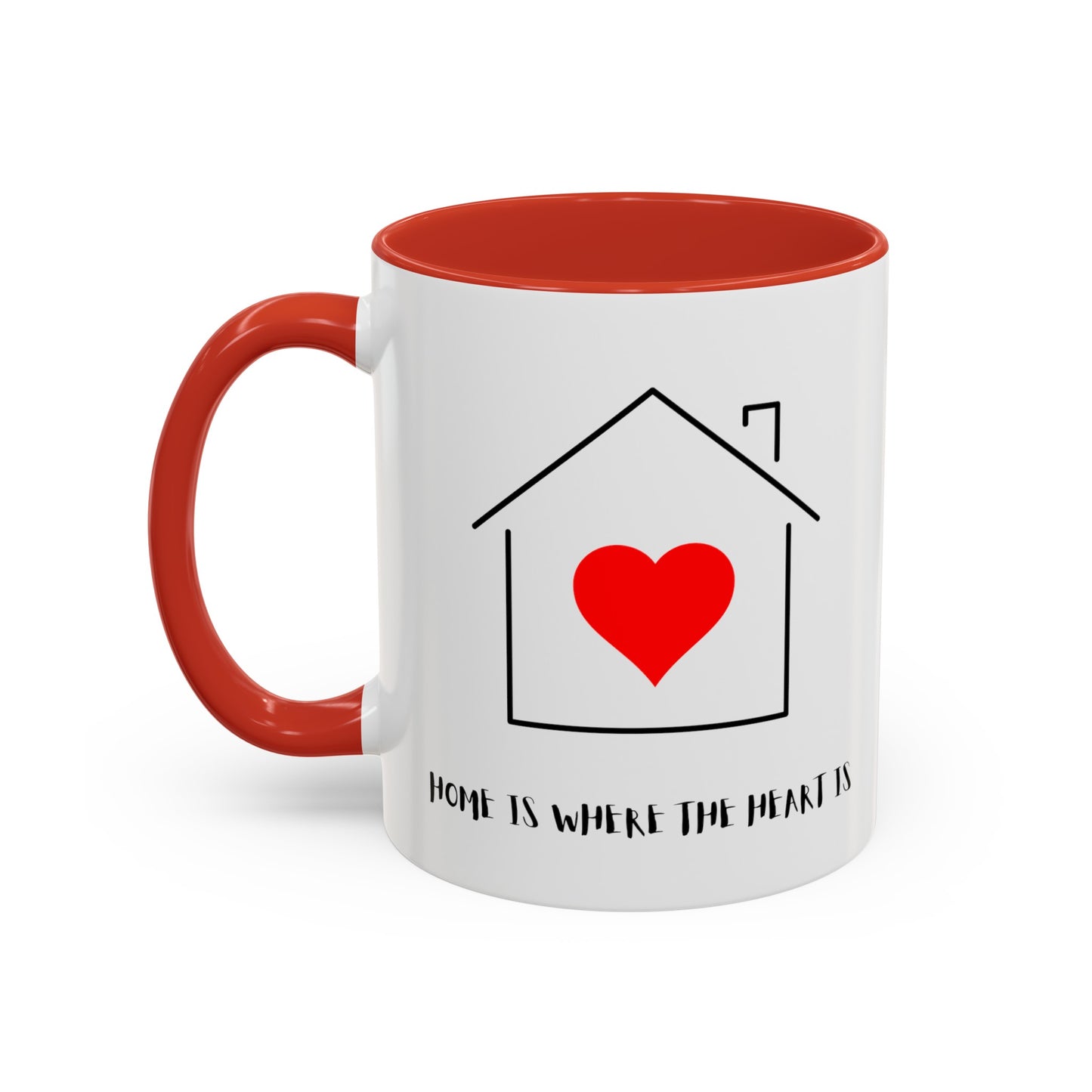 Home is Where the Heart is with 2 kids Accent Coffee Mug, 11oz - Haute Sail