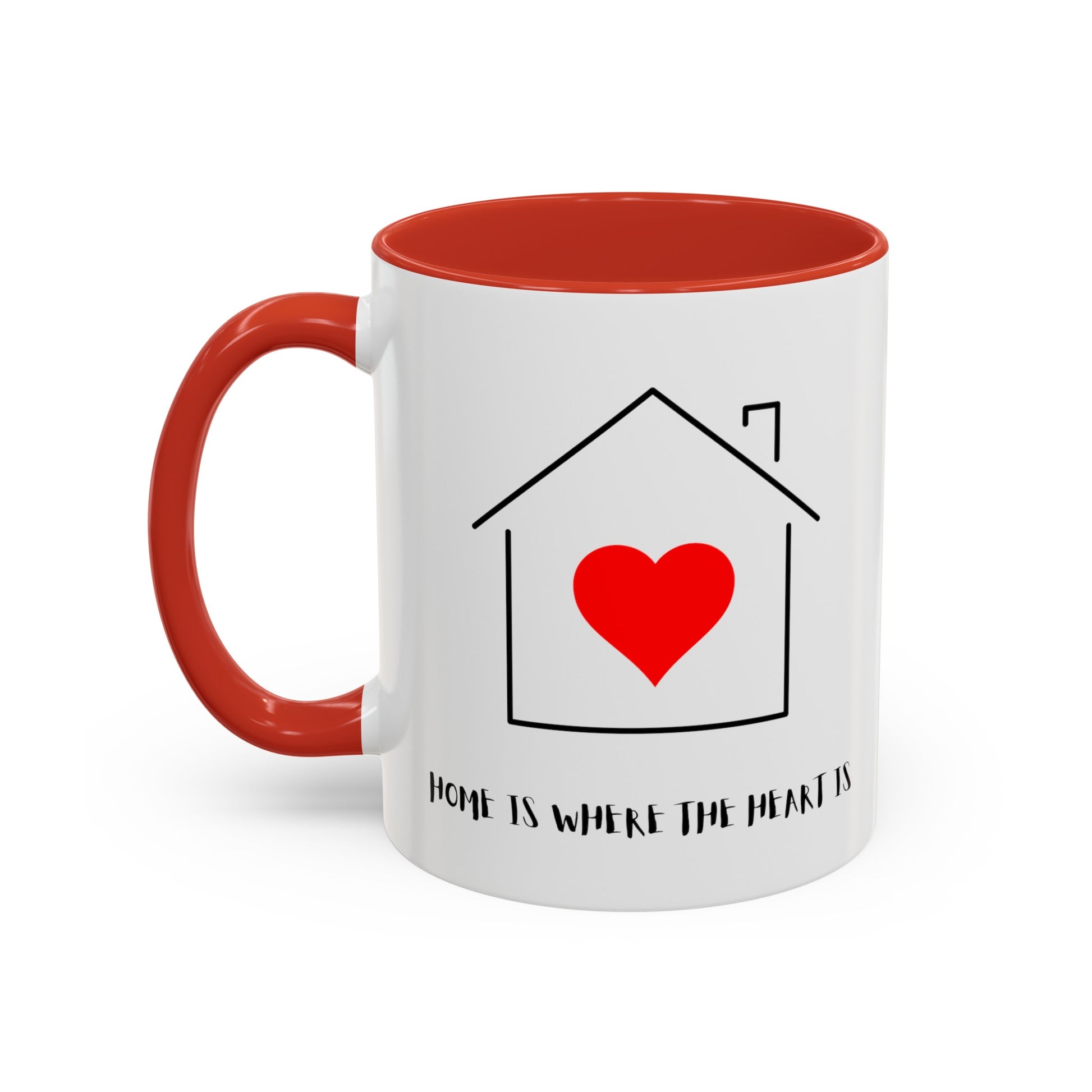 Home is Where the Heart is with 2 kids Accent Coffee Mug, 11oz - Haute Sail