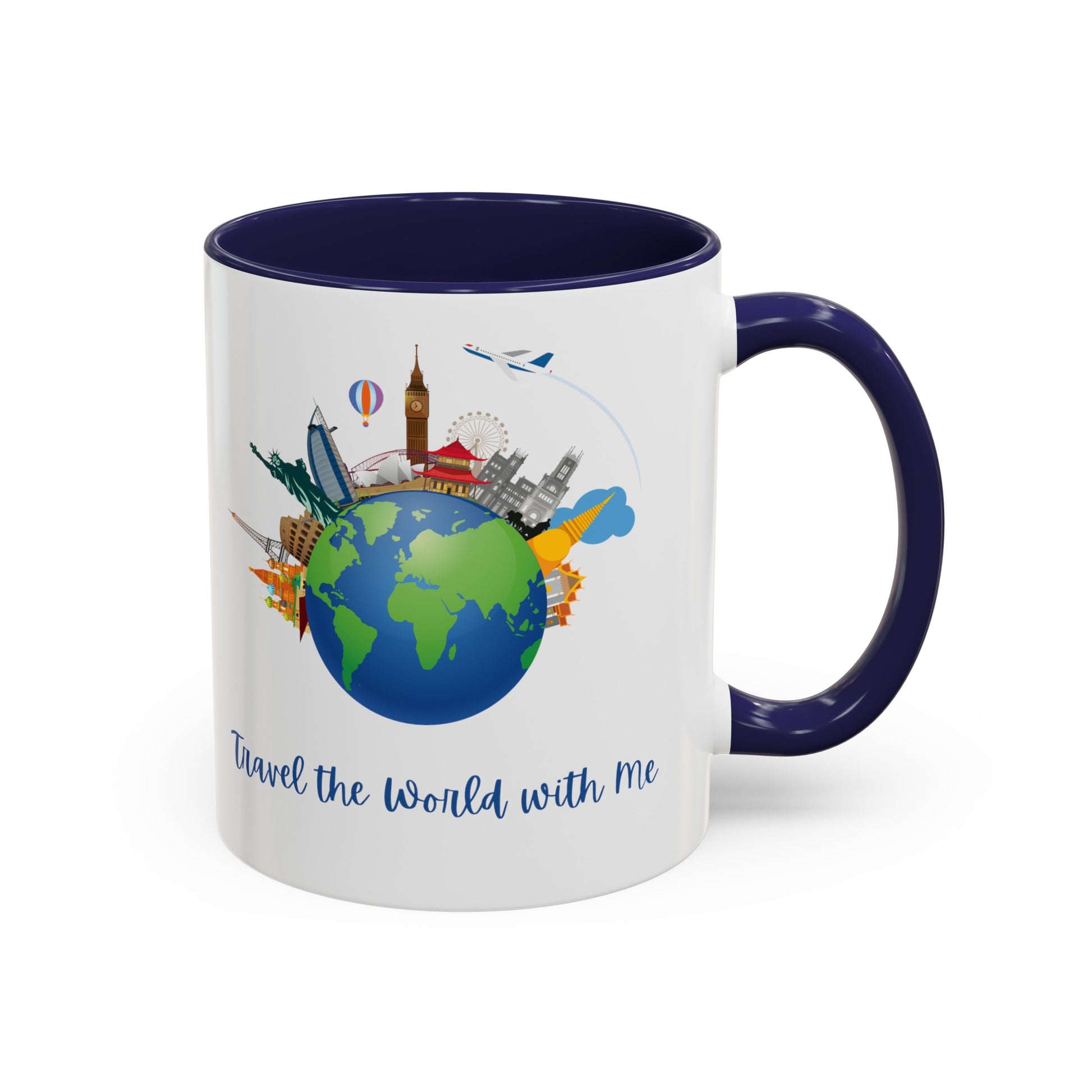 Travel the World with Me Accent Coffee Mug, 11oz - Haute Sail