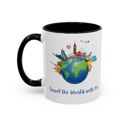 Travel the World with Me Accent Coffee Mug, 11oz - Haute Sail