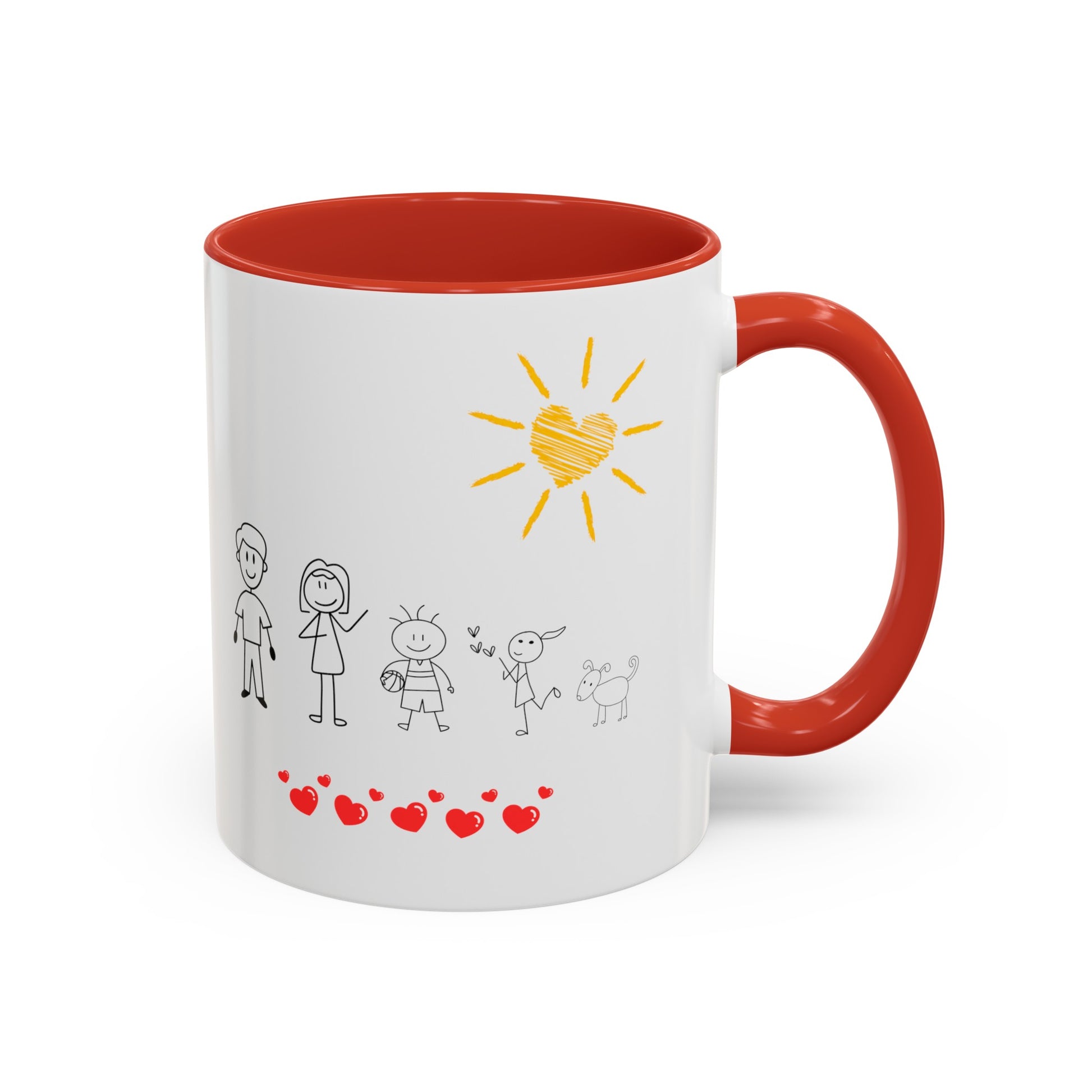 Home is Where the Heart is with 2 kids Accent Coffee Mug, 11oz - Haute Sail