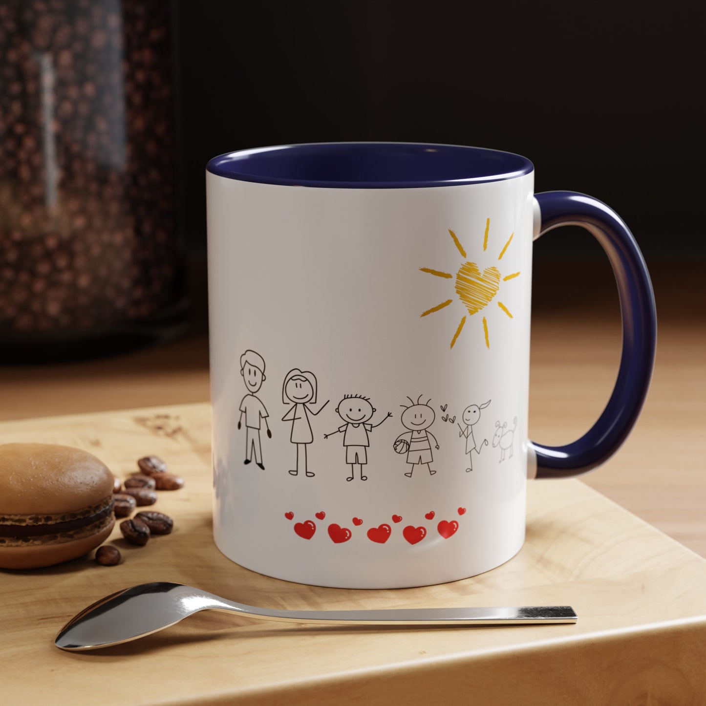 Home is Where the Heart is 3 Kids Accent Coffee Mug, 11oz - Haute Sail