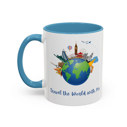 Travel the World with Me Accent Coffee Mug, 11oz - Haute Sail
