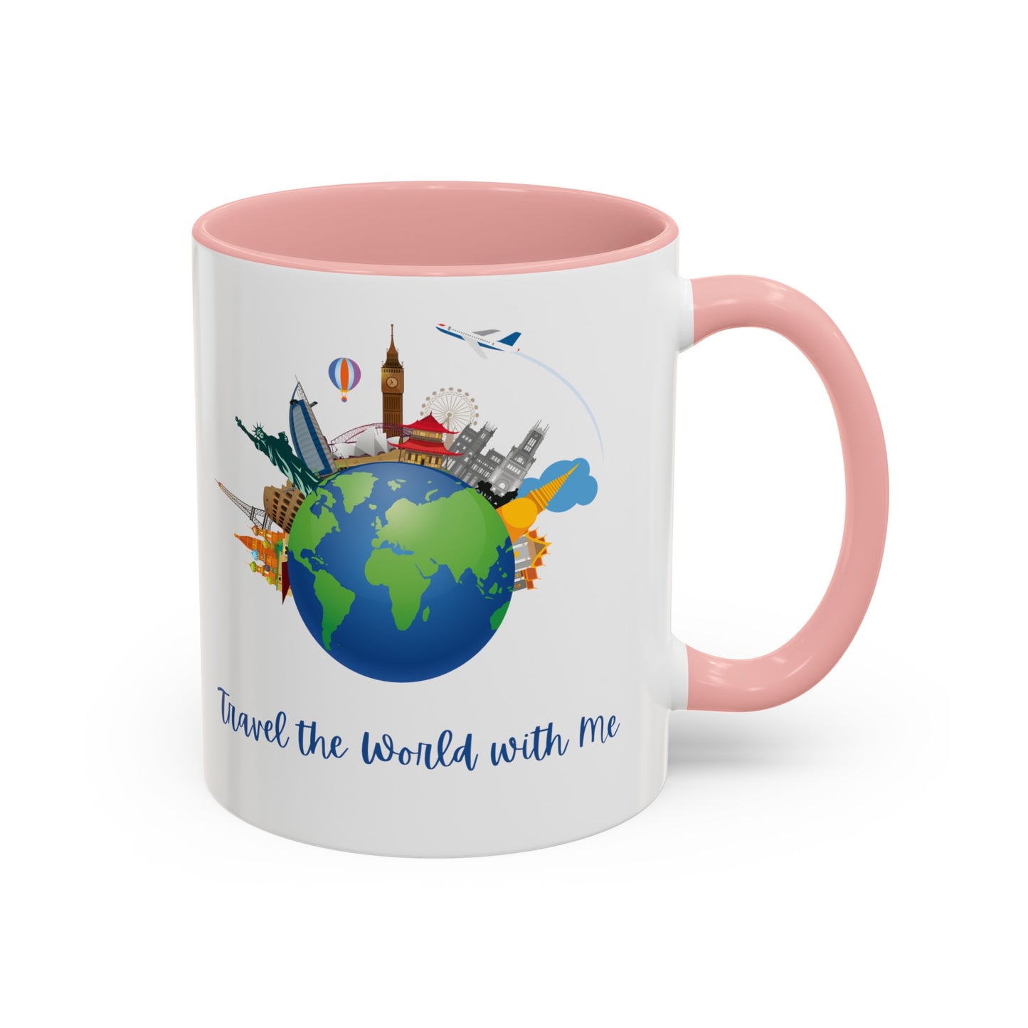 Travel the World with Me Accent Coffee Mug, 11oz - Haute Sail