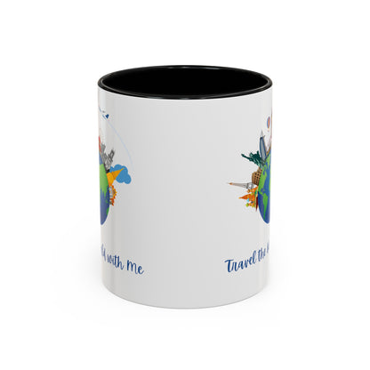 Travel the World with Me Accent Coffee Mug, 11oz - Haute Sail