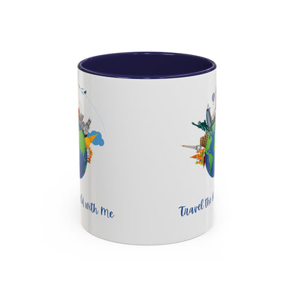 Travel the World with Me Accent Coffee Mug, 11oz - Haute Sail