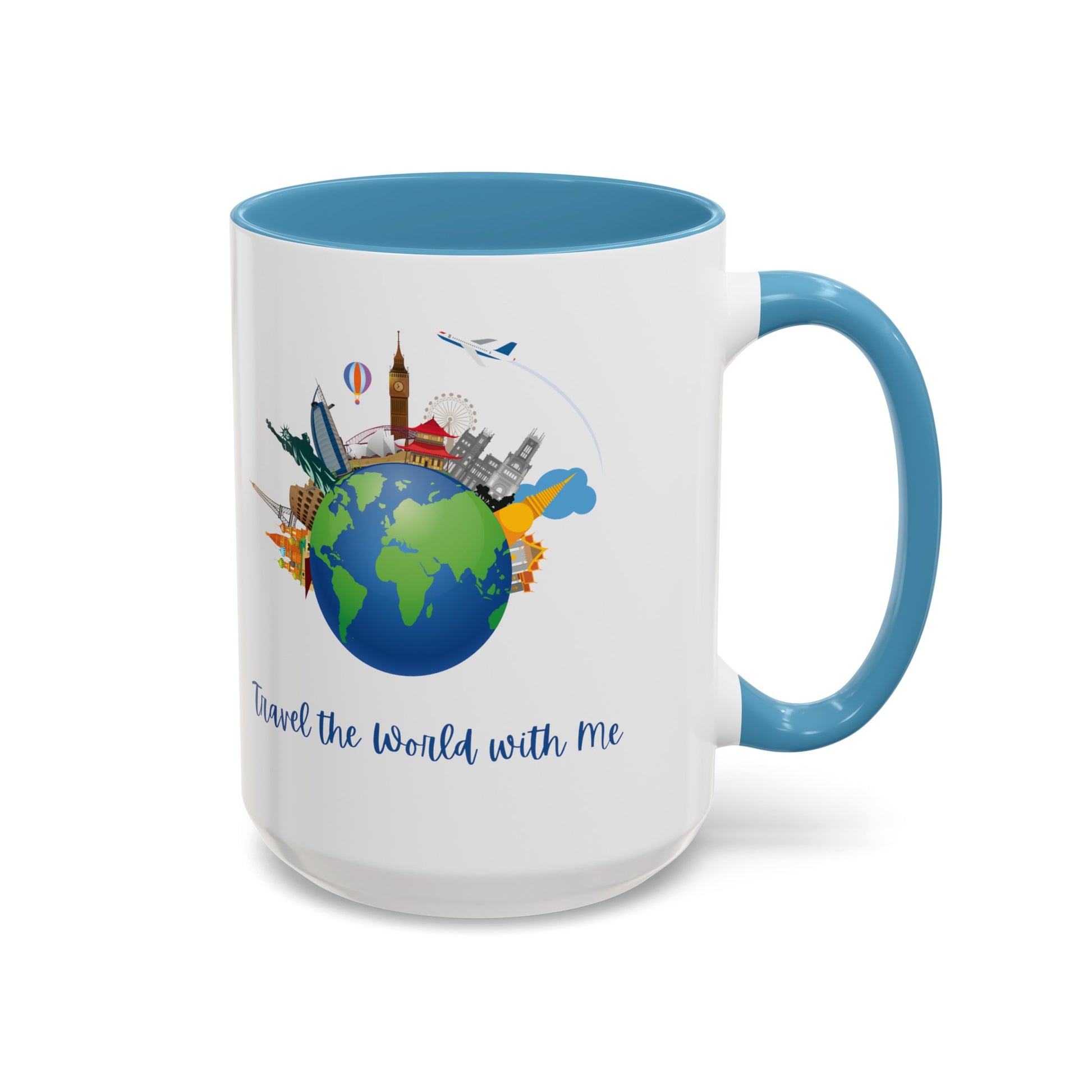 Travel the World with Me Accent Coffee Mug, 11oz - Haute Sail