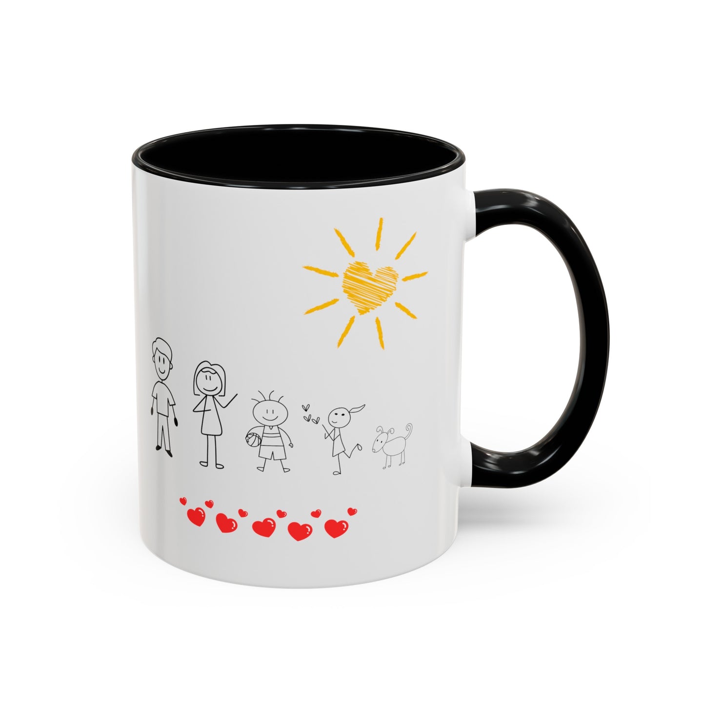 Home is Where the Heart is with 2 kids Accent Coffee Mug, 11oz - Haute Sail