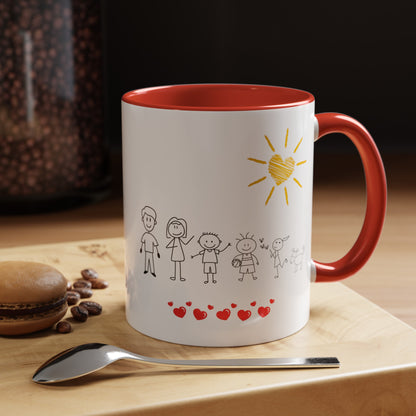 Home is Where the Heart is 3 Kids Accent Coffee Mug, 11oz - Haute Sail