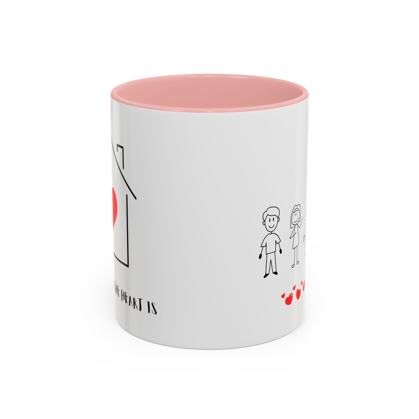 Home is Where the Heart is with 2 kids Accent Coffee Mug, 11oz - Haute Sail