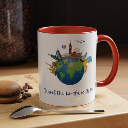 Travel the World with Me Accent Coffee Mug, 11oz - Haute Sail