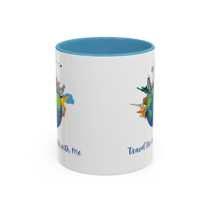 Travel the World with Me Accent Coffee Mug, 11oz - Haute Sail
