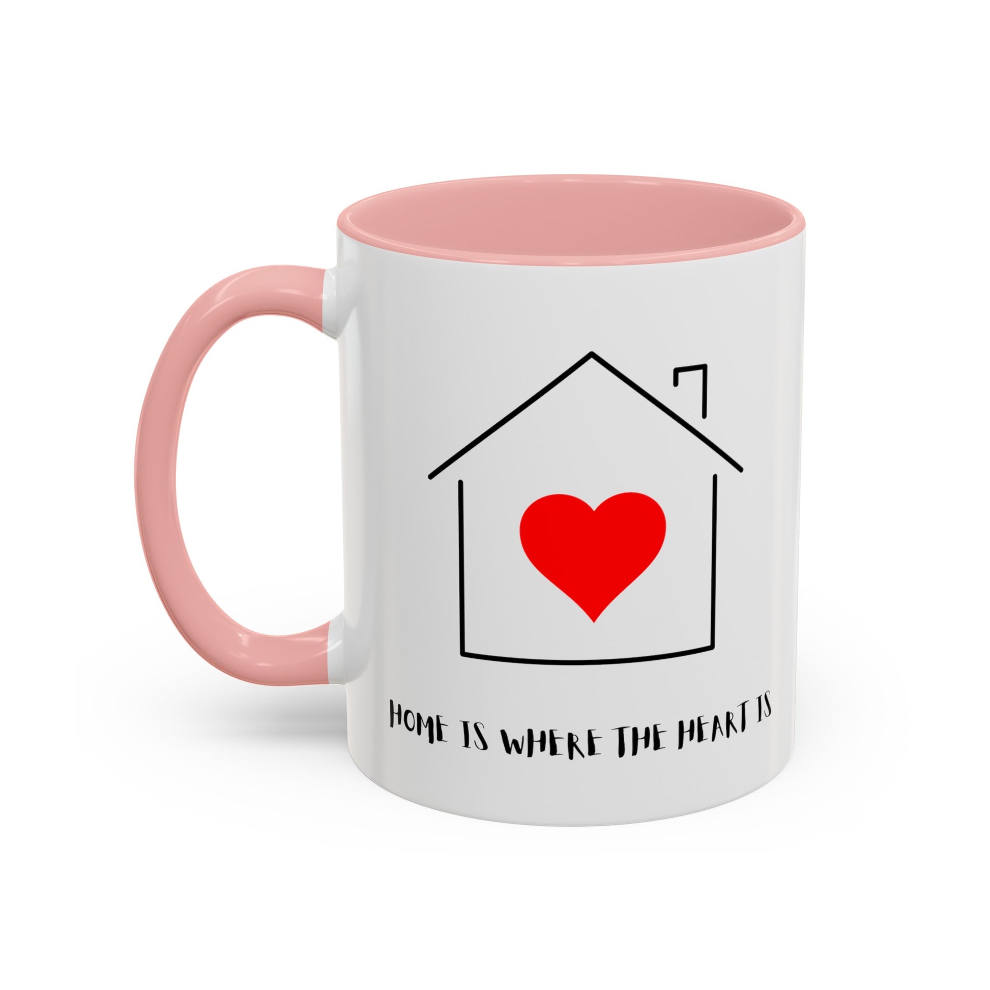 Home is Where the Heart is with 2 kids Accent Coffee Mug, 11oz - Haute Sail