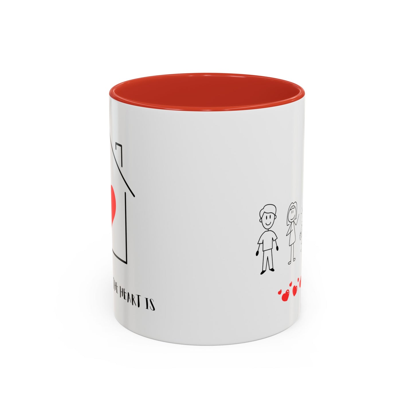 Home is Where the Heart is with 2 kids Accent Coffee Mug, 11oz - Haute Sail